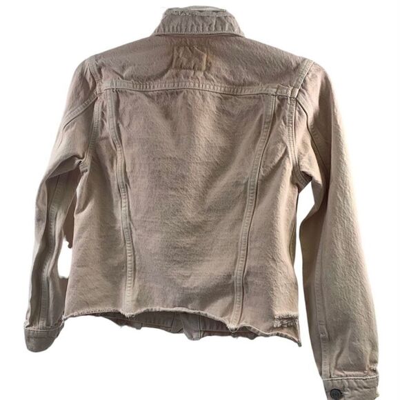 Lucky Brand Peach Distressed Denim Jacket Size S - Picture 2 of 10